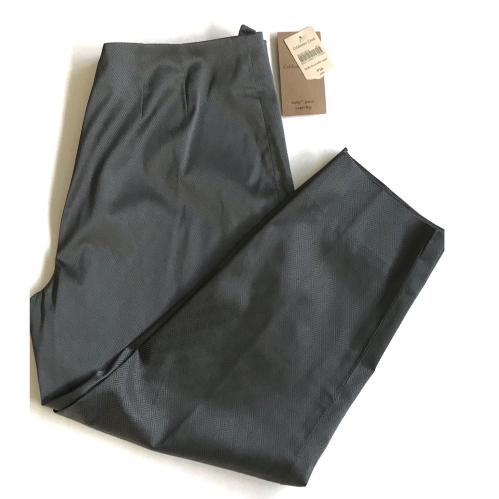 Coldwater Creek Holly Brocade Capri Green SZ-P-10